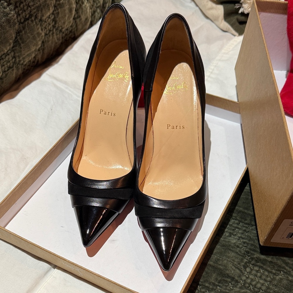 Christian Louboutin Black Patent Leather Heels - Picture 7 of 14